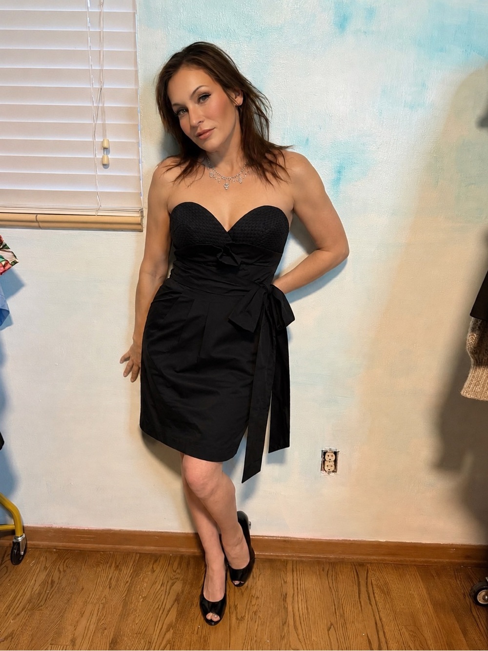 NWT- BCBGMaxAzria- Elegant Black Strapless Dress